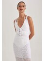 DEFACTO Fall in Love Strap Crochet Slit Beach Dress