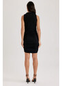 DEFACTO Bodycon Crew Neck Sleeveless Mini Short Sleeve Dress