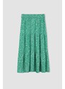 DEFACTO Crinkle Viscose Midi Skirt