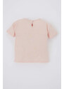 DEFACTO Baby Girl Regular Fit Crew Neck Fun Printed Short Sleeve T-Shirt