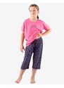 GINA dětské pyžamo ¾ dívčí 29010P - purpurová lékořice