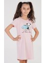 Vienetta Secret Dětská noční košile s krátkým rukávem Panda - světle lososová