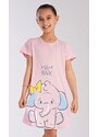 Vienetta Secret Dětská noční košile s krátkým rukávem Slůně - světle lososová