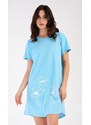Vienetta Dámská noční košile s krátkým rukávem Leontýna - světle modrá