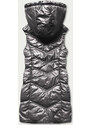 S'WEST Lesklá šedá vesta s kapucí (B8025-70)