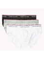 Pánské slipy 3-PACK COTTON BRIEFS 1U87903766004 černá/šedá/bílá - Tommy Hilfiger