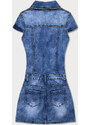 GOURD JEANS Světle modré džínové šaty s krátkými rukávy (GD6620)