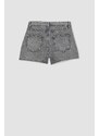 DEFACTO Normal Waist Cropped Side Leg Jean Shorts