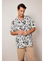 DEFACTO Regular Fit Woven Printed Short Sleeve Shirt