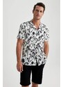 DEFACTO Regular Fit Woven Printed Short Sleeve Shirt