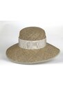 KRUMLOVANKA Letní klobouk z mořdké trávy se smetanovou stuhou ME-028/SME