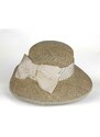 KRUMLOVANKA Letní klobouk z mořdké trávy se smetanovou stuhou ME-028/SME