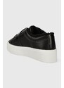 Kožené sneakers boty Calvin Klein FLATFORM CUPSOLE LACE UP W/HW WL černá barva, HW0HW01671