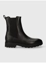 Boty s gumou Calvin Klein CLEAT CHELSEA BOOT - EPI MN MX dámské, černá barva, na plochém podpatku, HW0HW01699