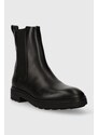 Boty s gumou Calvin Klein CLEAT CHELSEA BOOT - EPI MN MX dámské, černá barva, na plochém podpatku, HW0HW01699