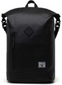 Batoh Herschel Roll Top Backpack černá barva, velký, hladký
