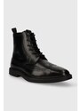 Kožené boty BOSS Larry pánské, černá barva, 50503617