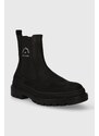 Semišové kotníkové boty Karl Lagerfeld OUTLAND pánské, černá barva, KL11241F