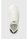 Kožené sneakers boty Calvin Klein Jeans CHUNKY CUPSOLE MONOLOGO bílá barva, YM0YM00681