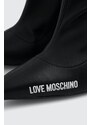 Kozačky Love Moschino SPILLO95 dámské, černá barva, na podpatku, JA26109G0HIEZ000