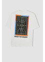 DEFACTO Oversize Fit Crew Neck Printed T-Shirt