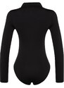 Trendyol Black Zipper Collar Detailed Knitted Body with Snap fastener