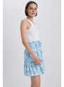 DEFACTO Batic Crinkle Viscose Mini Skirt