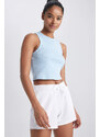 DEFACTO Crop Top Ribana Crew Neck Sleeveless Undershirt