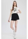 DEFACTO Slim Fit Smiley Licence Printed Camisole Short Sleeve T-Shirt