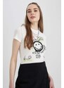 DEFACTO Slim Fit Smiley Licence Printed Camisole Short Sleeve T-Shirt