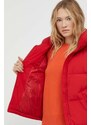 Péřová bunda United Colors of Benetton dámská, červená barva, zimní