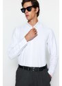 Trendyol White Slim Fit Leather Accessory Shirt