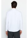 Trendyol White Slim Fit Leather Accessory Shirt