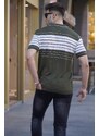 Madmext Men's Khaki Polo Neck Zippered T-Shirt 5733