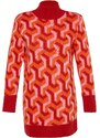 Trendyol červený vzorovaný pletený svetr
