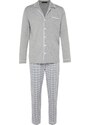 Trendyol Gray Regular Fit Piping Detailed Knitted Pajamas Set