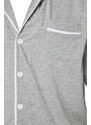 Trendyol Gray Regular Fit Piping Detailed Knitted Pajamas Set