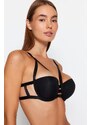 Trendyol Black Micro Rubber Detailed Push Up Knitted Bra