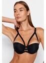 Trendyol Black Micro Rubber Detailed Push Up Knitted Bra