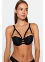 Trendyol Black Micro Rubber Detailed Push Up Knitted Bra