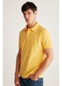 GRIMELANGE Chris Men's Regular Fit 100% Cotton Yellow Polo Neck T-shirt