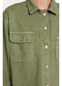 Trendyol Khaki Pocket Detailní oversize džínová košilová bunda