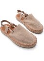 Marjin Women's Straw Detailed Closed Espadrilles Sandals Daily Nineteen Beige Sandals.