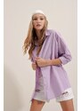 Bigdart 3900 Oversize Long Basic Shirt - Lilac