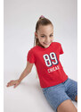 DEFACTO Girl Slim Fit Rib Short Sleeve T-Shirt