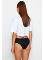 Trendyol Black-White-Nude Black 3-Pack Cotton Lace Detail Hipster Knitted Briefs