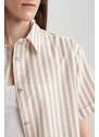 DEFACTO Oversize Fit Shirt Collar Short Sleeve Shirt