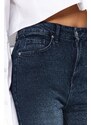 Trendyol Midnight Blue Pohodlné rovné džíny s vysokým pasem