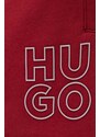 Bavlněné kalhoty HUGO vínová barva