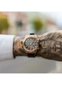 Ralph Christian Watches Zlaté pánské hodinky Ralph Christian s koženým páskem The Delta Chrono - Rose Gold 45MM